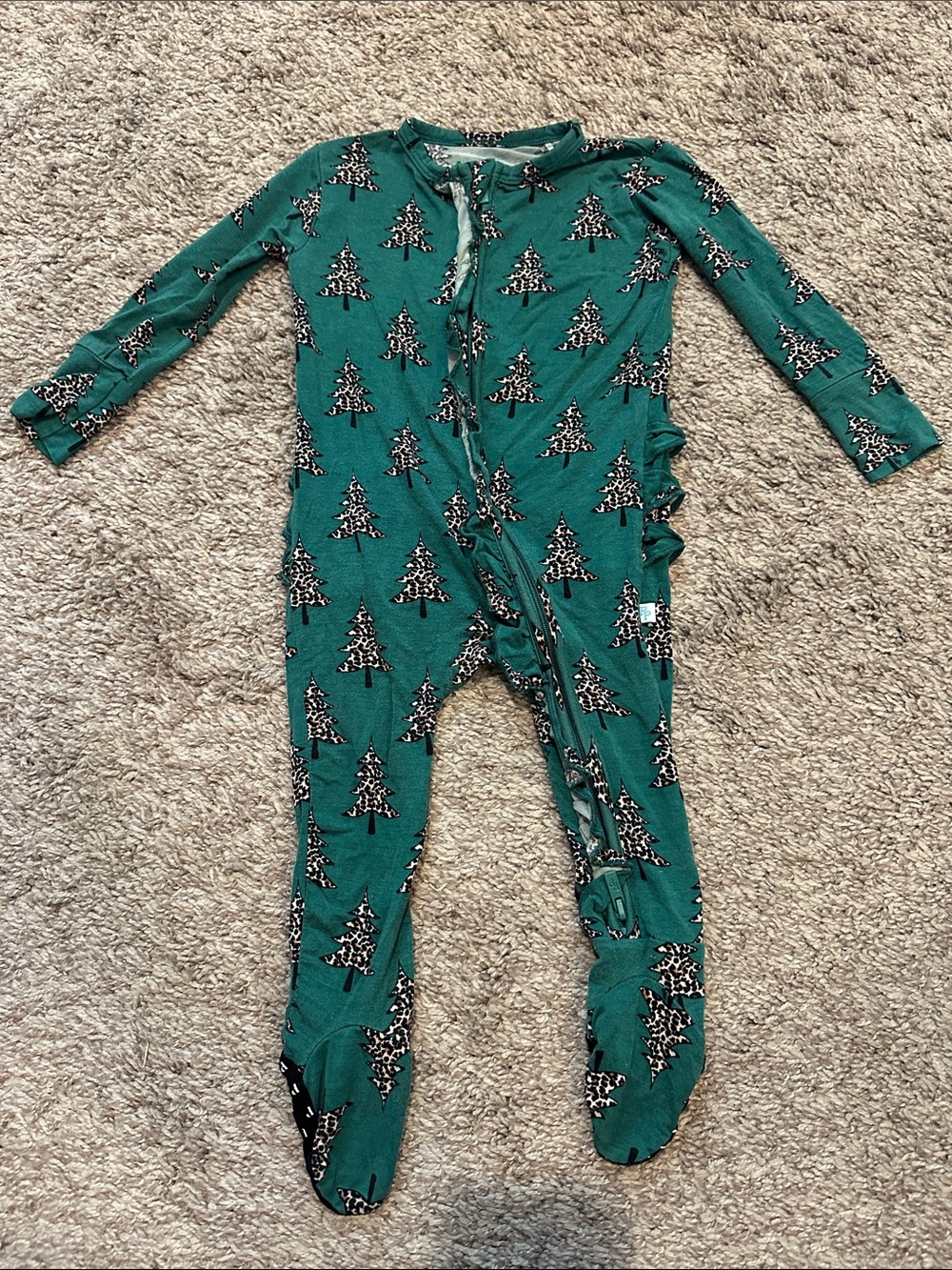 Posh Peanut 6-9mo Christmas in July Ruffle Footie